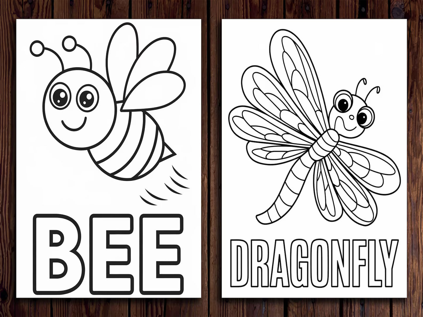 Insect Coloring Pages: 20 Fun Bug Designs for Kids (Digital Download)