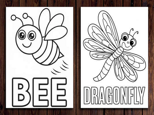 Insect Coloring Pages: 20 Fun Bug Designs for Kids (Digital Download)